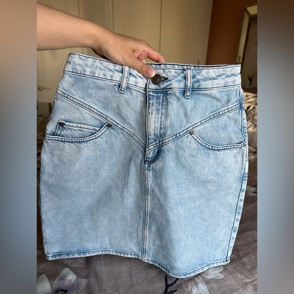 SOLD! Sandro Paris Mini Denim Skirt Size 2 Small - Picture 7 of 16